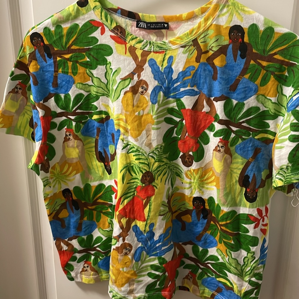 Zara cute shirt sleeve top perfect for spring summer